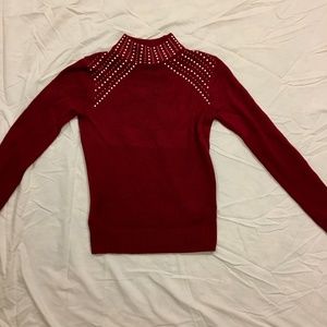 Juicy Couture Beaded Turtleneck Sweater Red XS